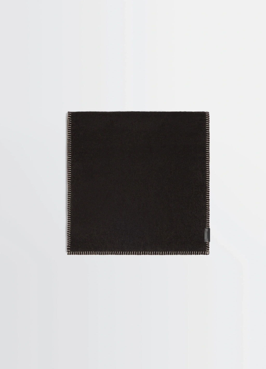 Lemaire maxi fluffy cocotte in charcoal alpaca, product shot, top view stitched edging