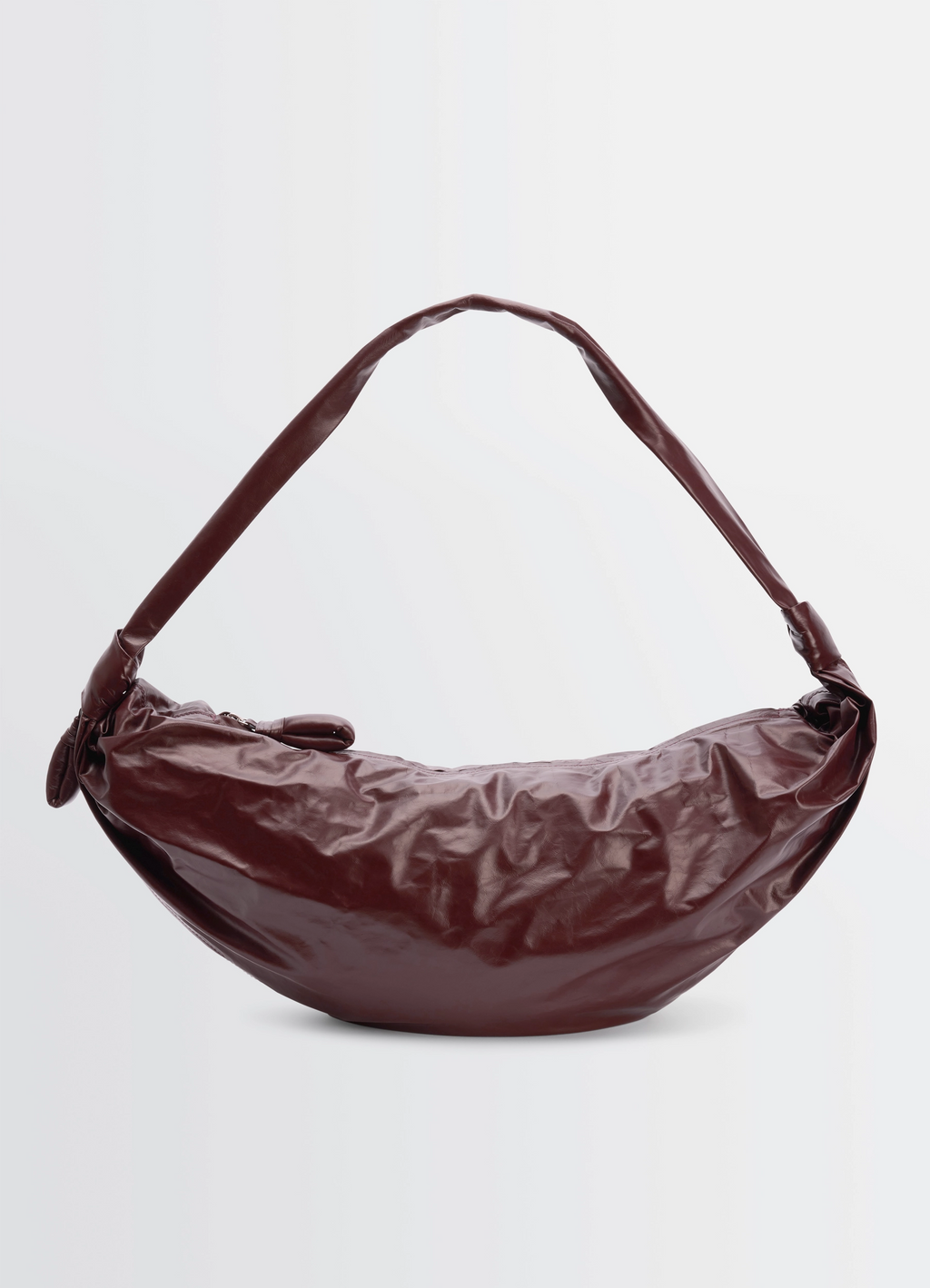 Large soft croissant bag in paper leather