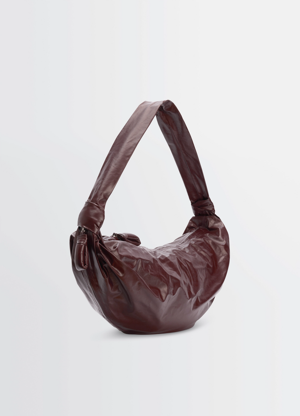 Large soft croissant bag in paper leather