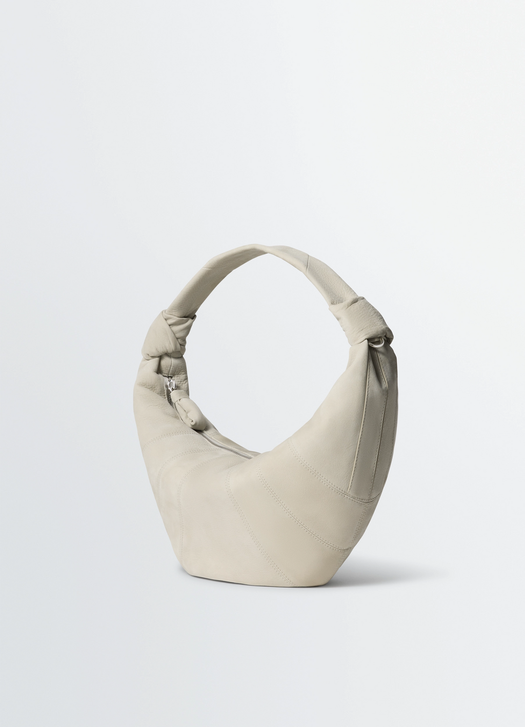 Fortune croissant-tasche aus alpaka-nubukleder