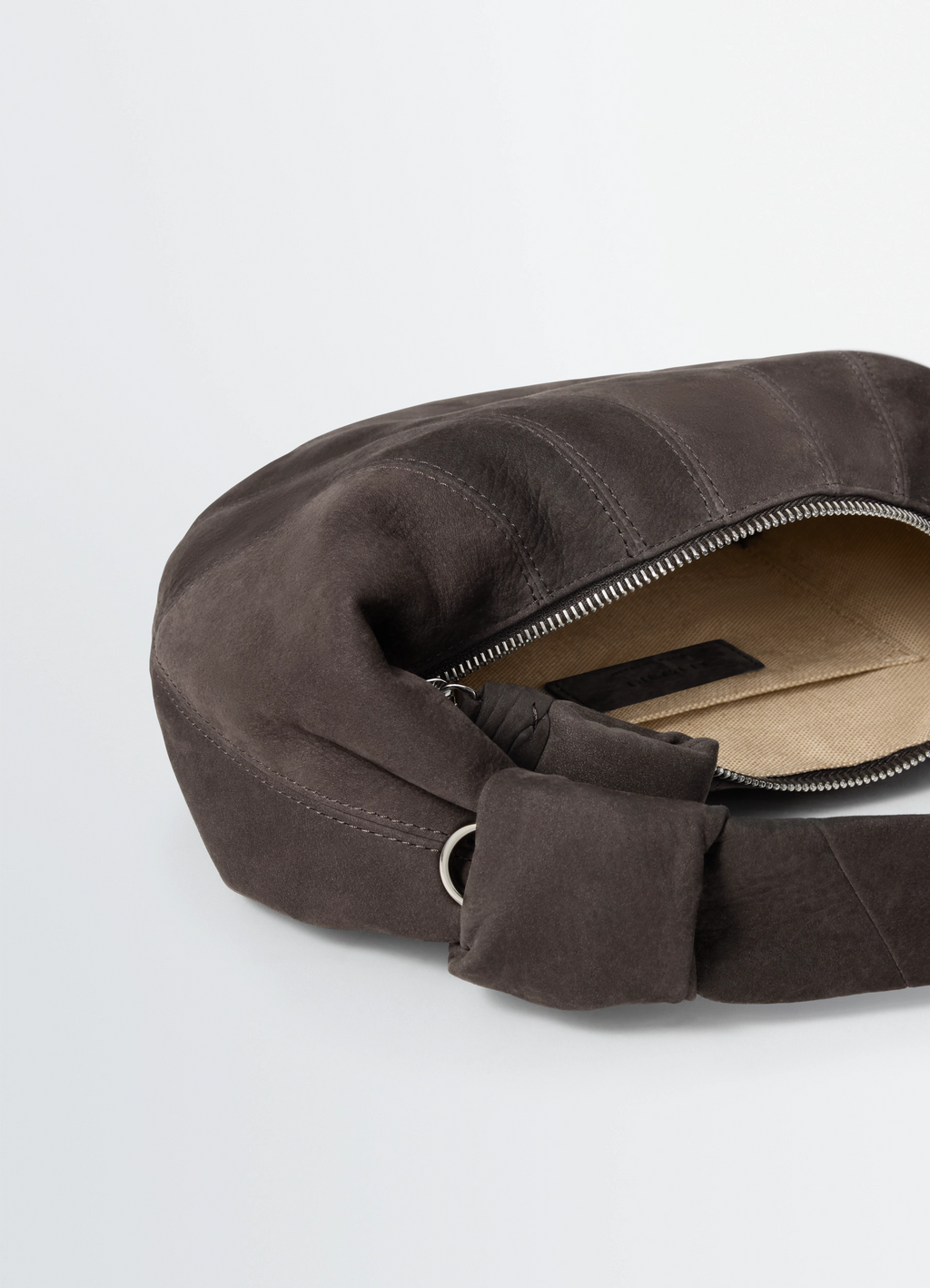 MINI FORTUNE CROISSANT BAG IN ALPACA NUBUCK LEATHER