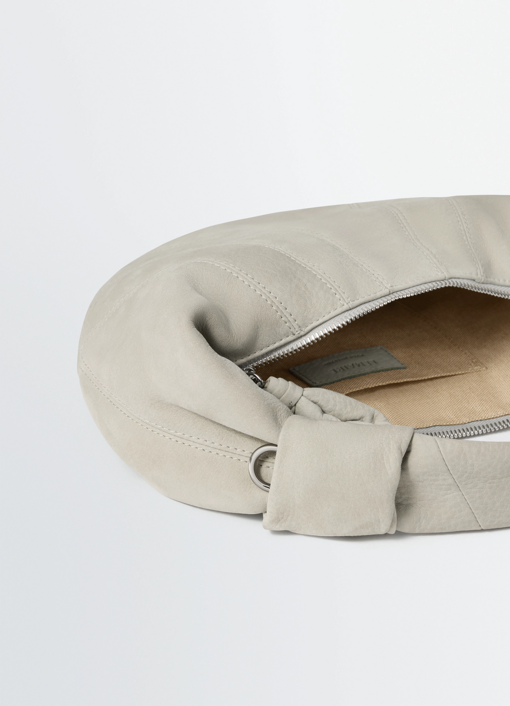 Sac mini fortune croissant en cuir nubuck d'alpaga