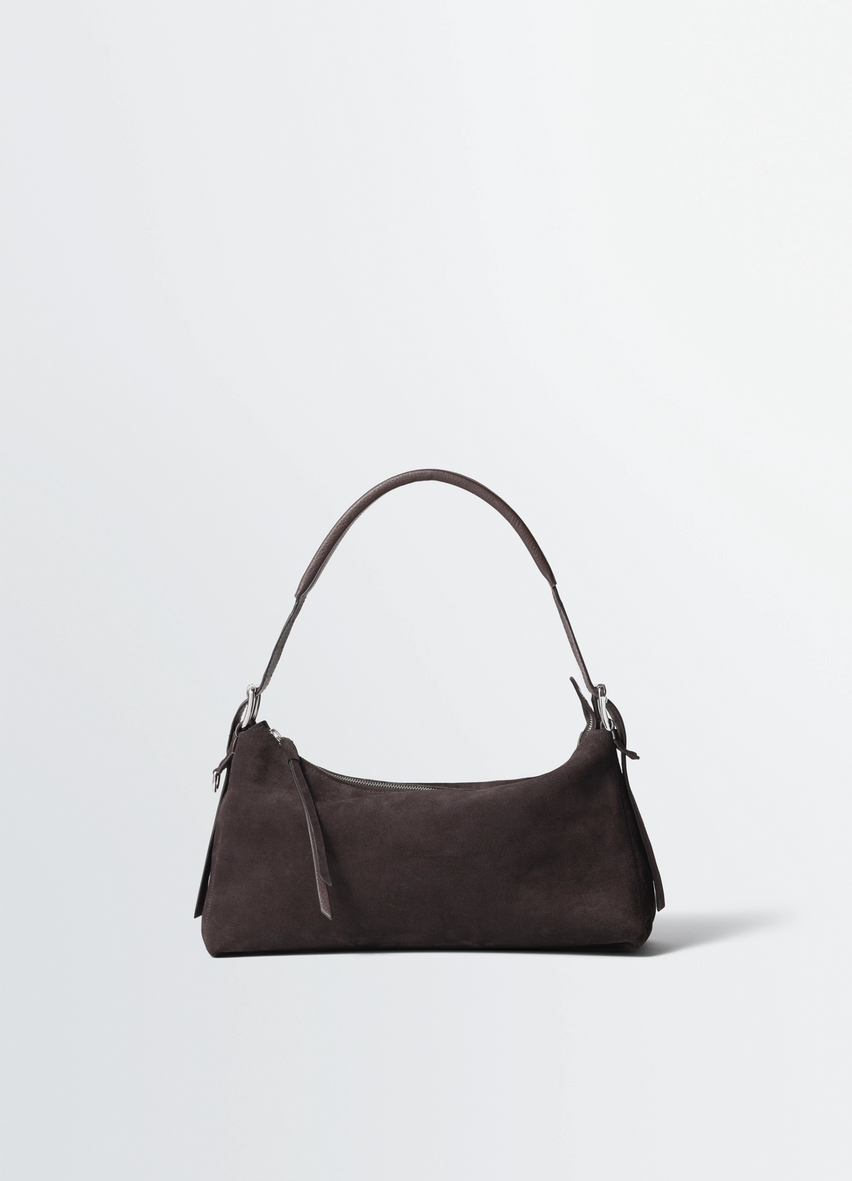 BELTED BAGUETTE BAG IN SUEDE LEATHER