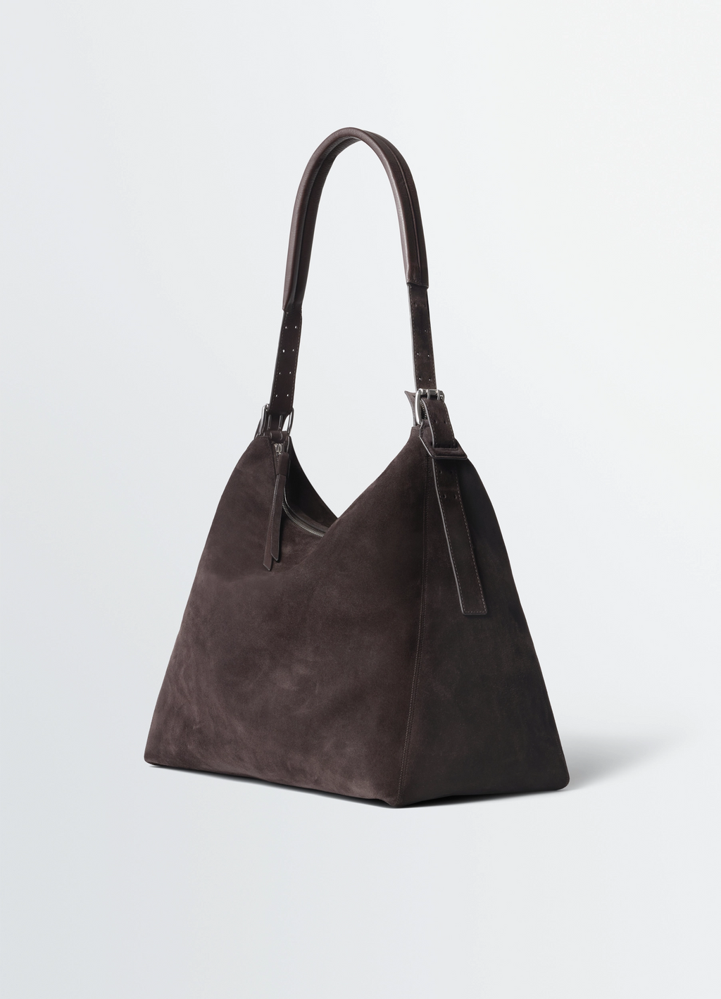 Sac belted hobo en cuir suédé