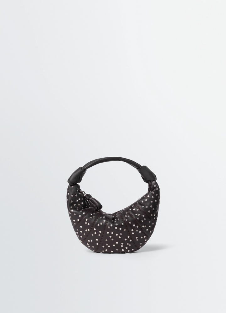 STUDS DOTS MINI FORTUNE CROISSANT BAG IN LEATHER