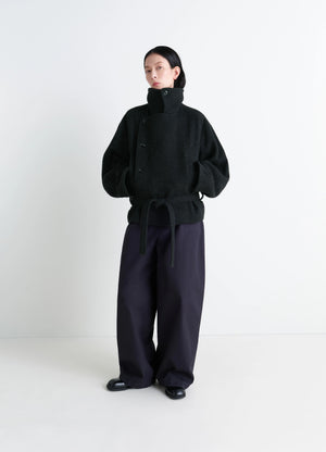 アシンメトリー ショートバスローブコート