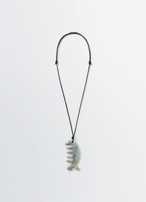 BELUGA GUA SHA NECKLACE IN AGATE AND LEATHER