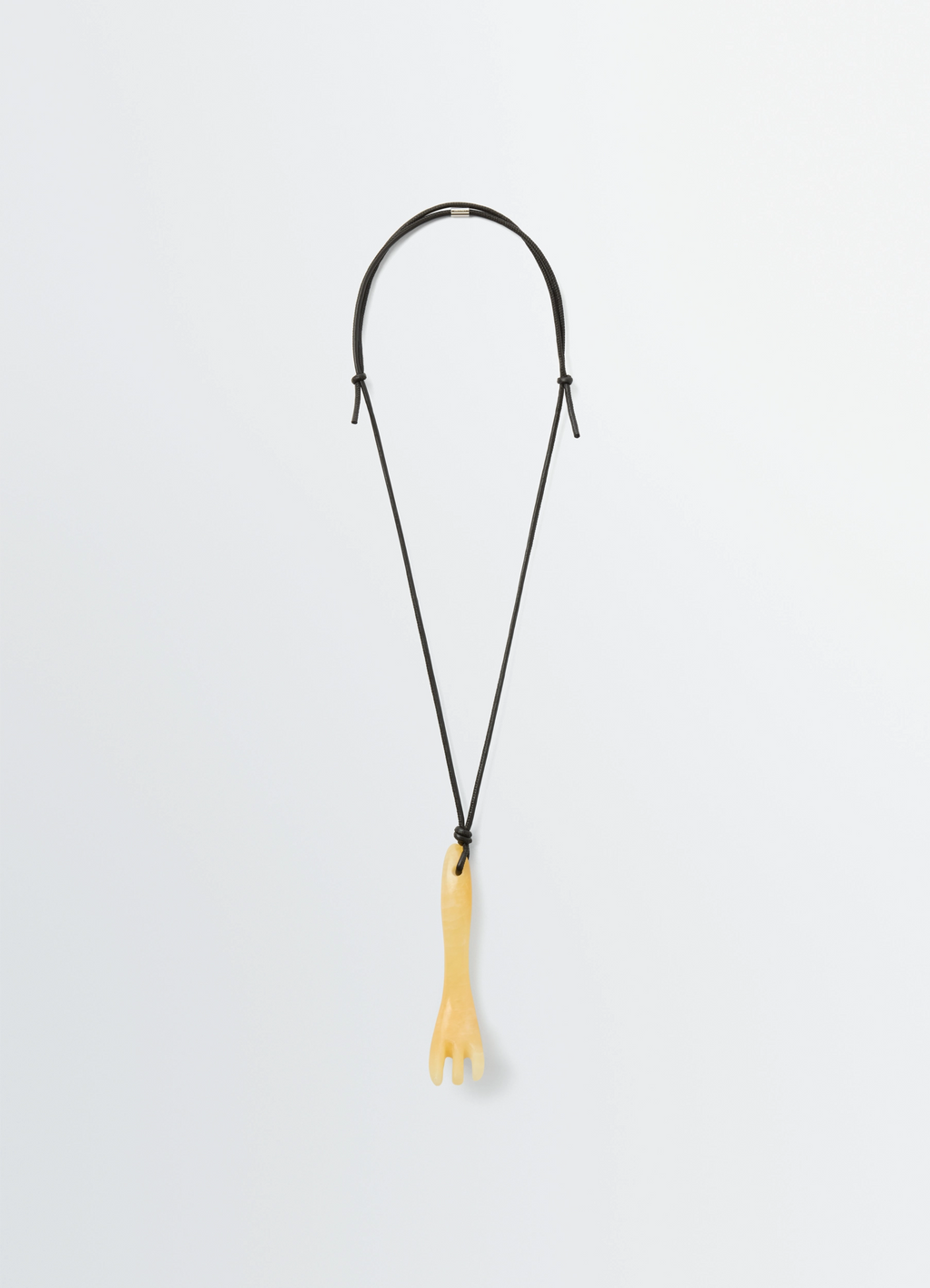 Collier sautoir gua sha en aragonite et cuir