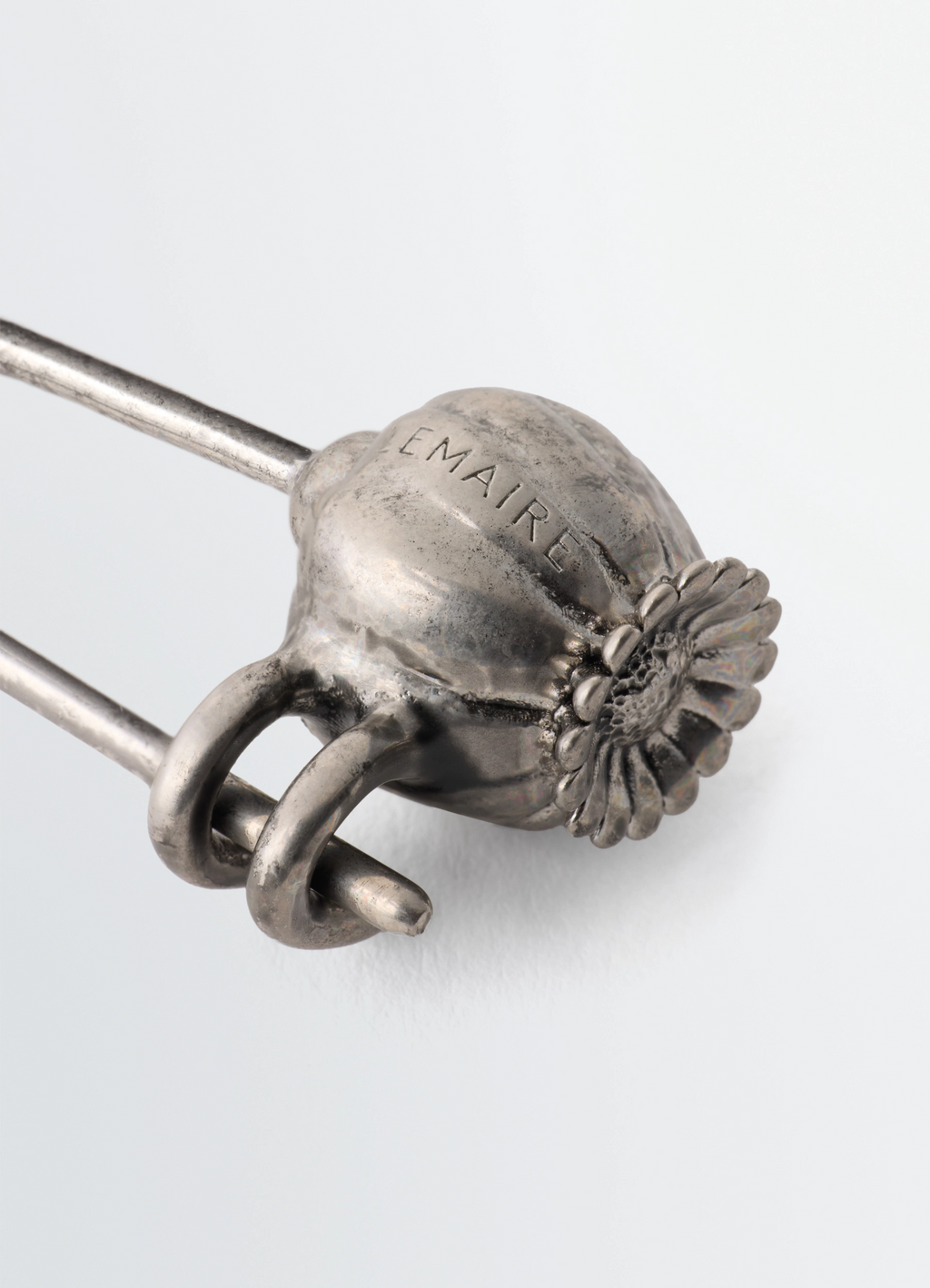 Thistle pin bag charm with onyx bead