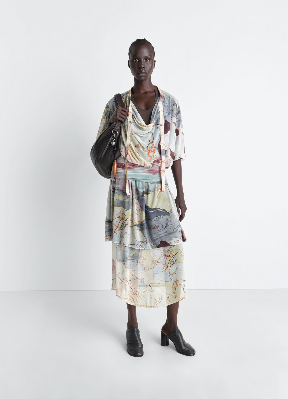 DOUBLE LAYER DRESS IN MESH