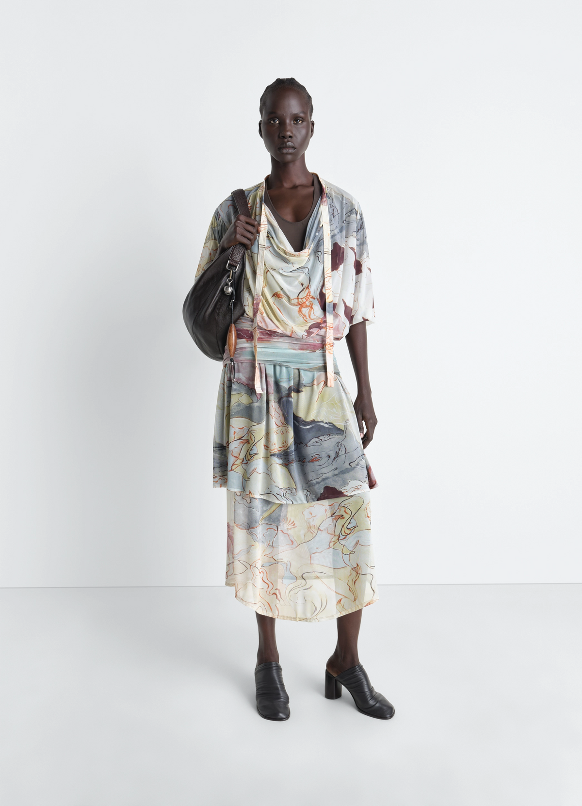 DOUBLE LAYER DRESS IN MESH