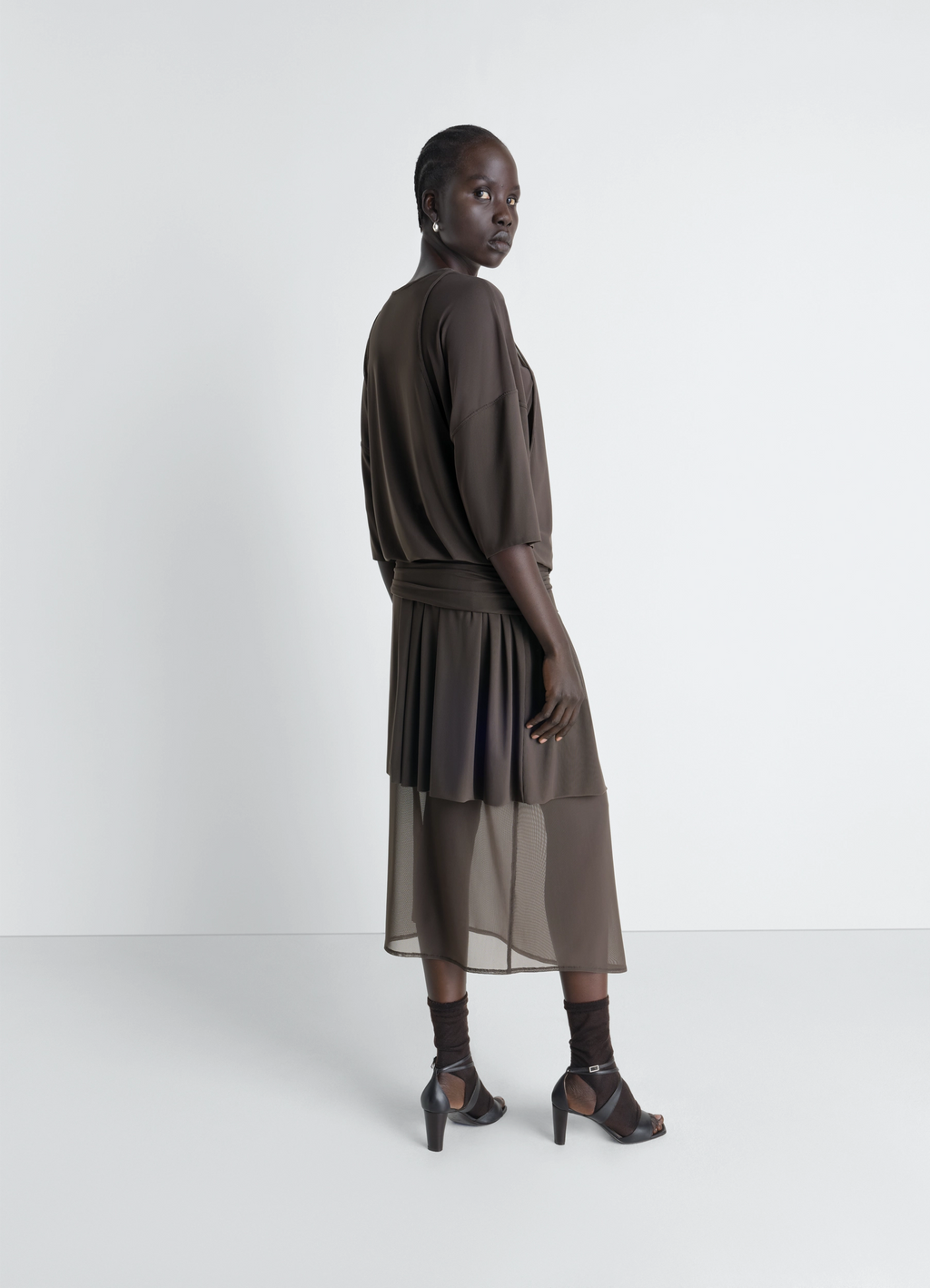 Double layer dress in mesh