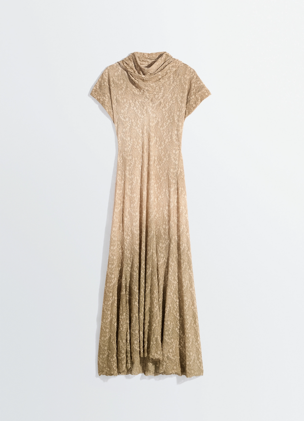 Long foulard dress in lace