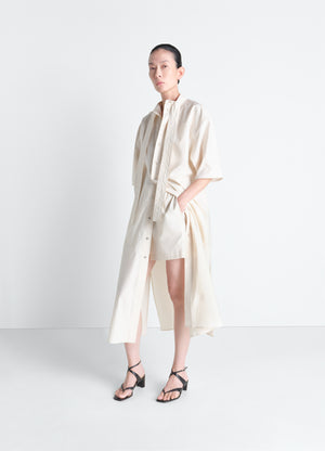 Reversible tube dress in washed cotton silk