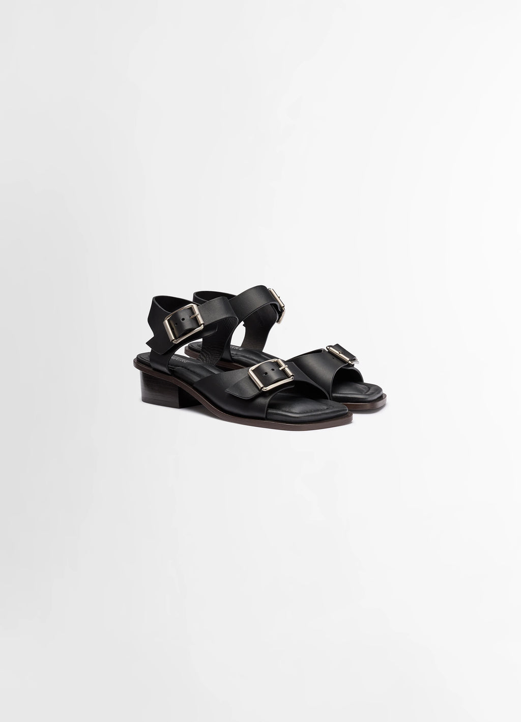 Sandalen mit eckigem Absatz und Riemen, Größe 35