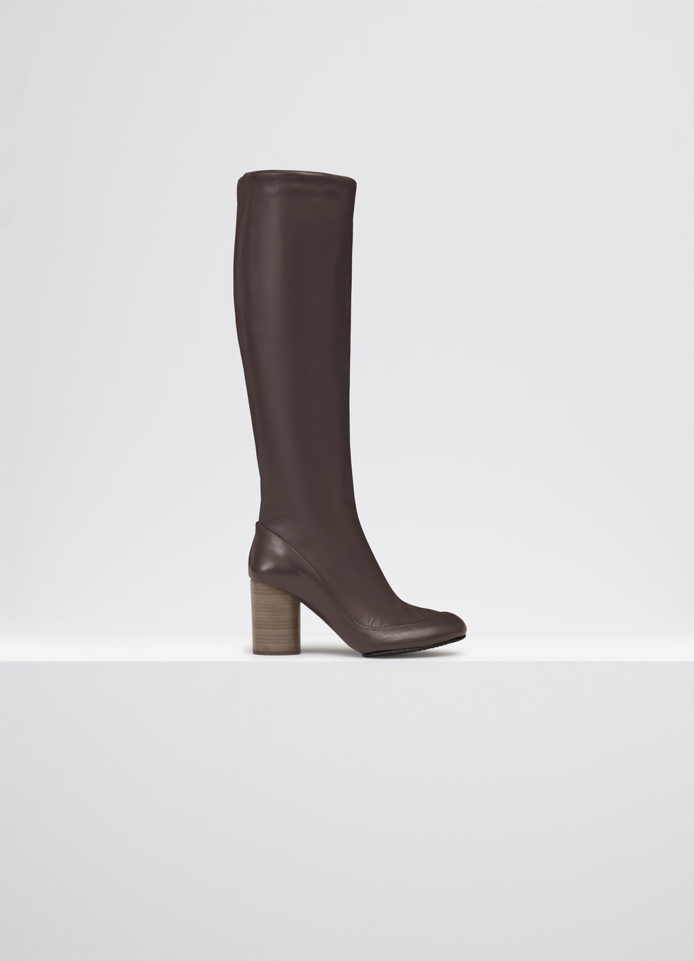 Lemaire Glove Boots in Nappa Leather Lambskin, product shot, side view tall leg tube