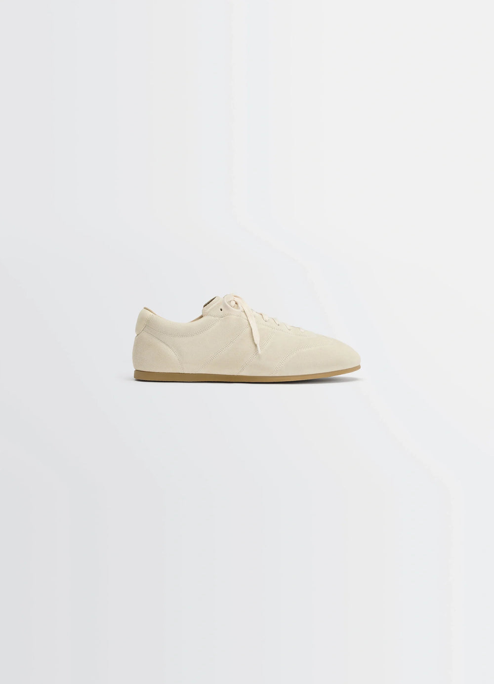 Soft Runner in Hand-sueded Lambskin, product shot, Side view Lightweight, rubber-soled