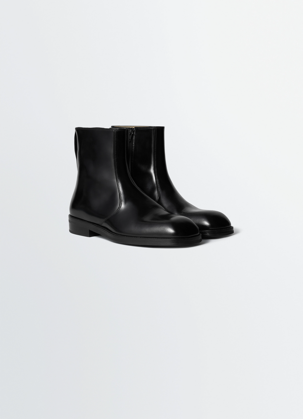 Bottines zippées en cuir