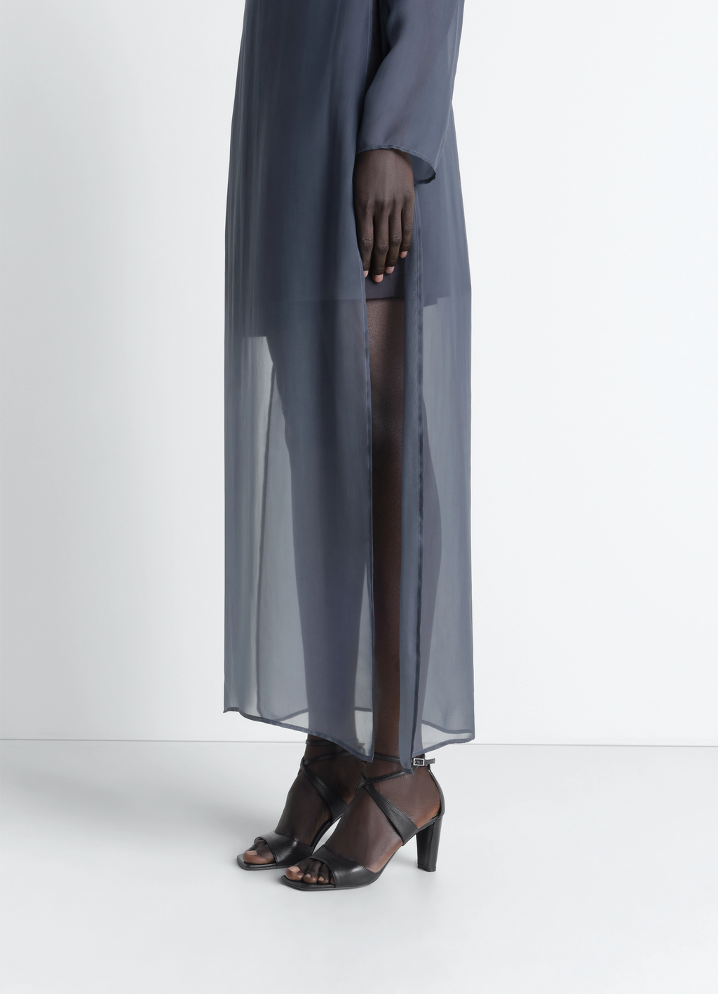 Cross sandals 80 mm heel in leather