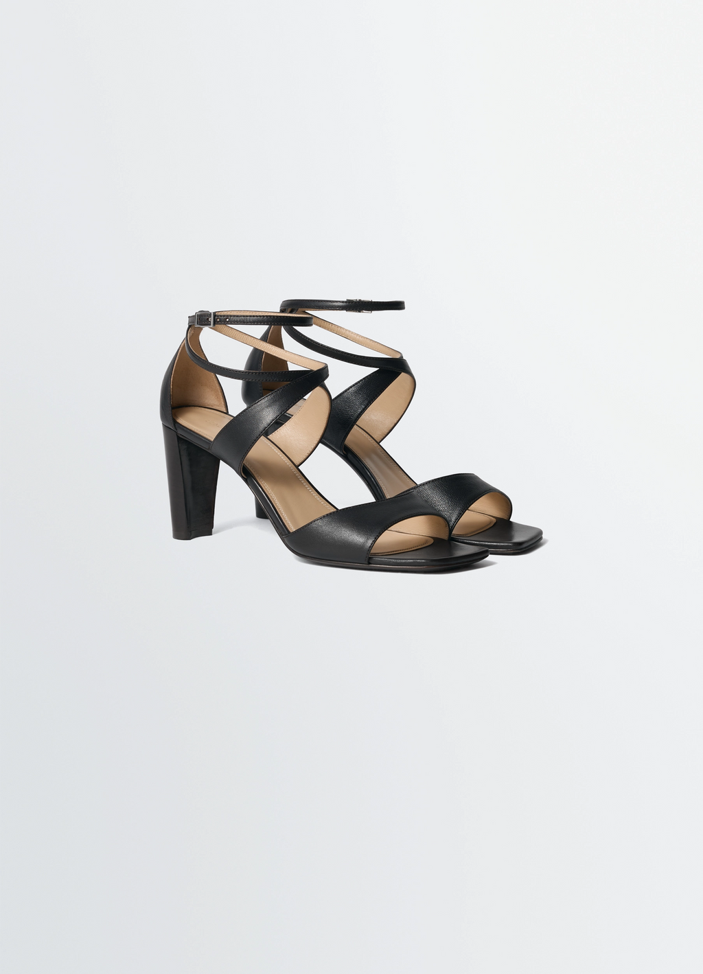 Cross sandals 80 mm heel in leather