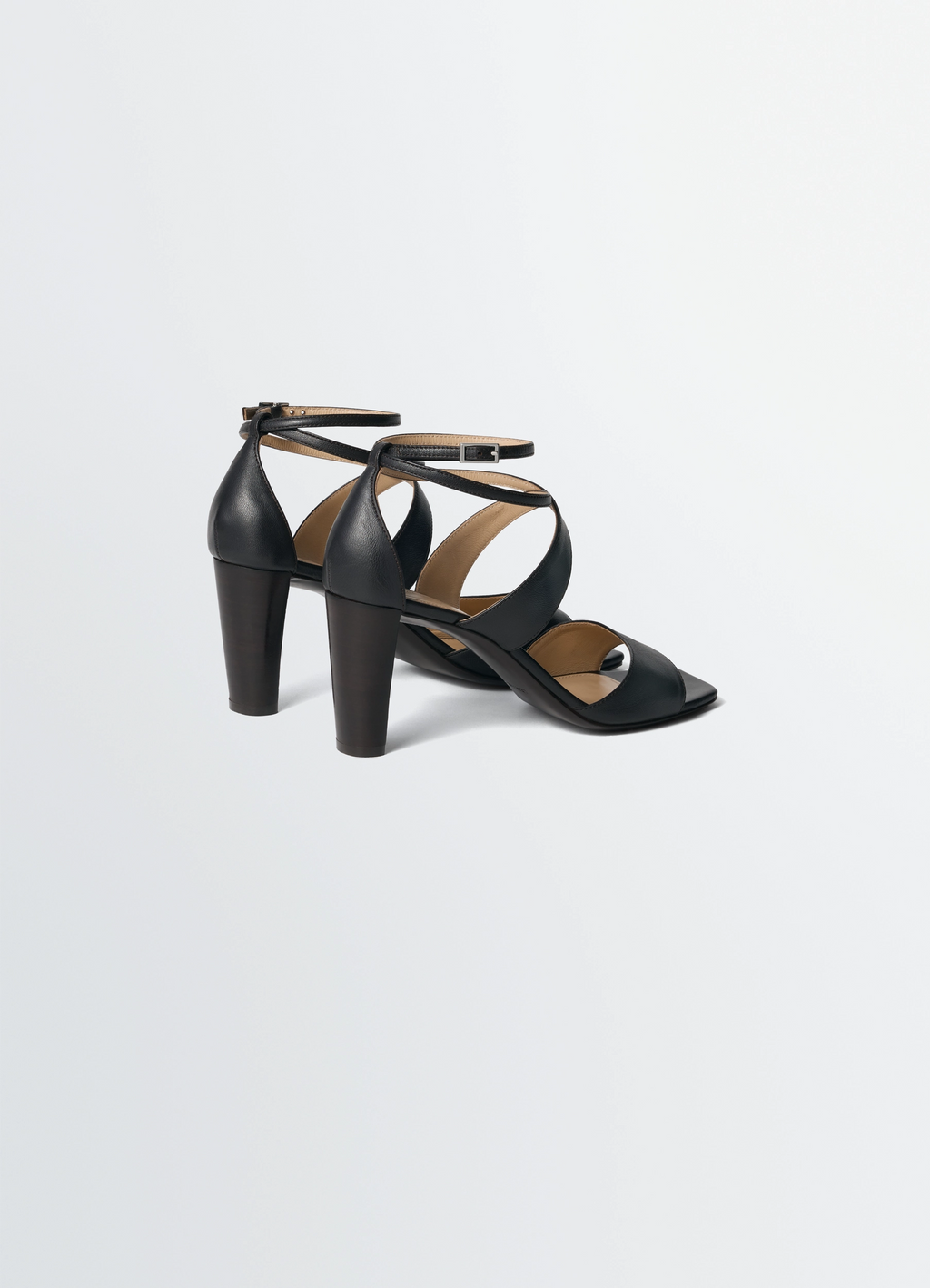 Cross sandals 80 mm heel in leather