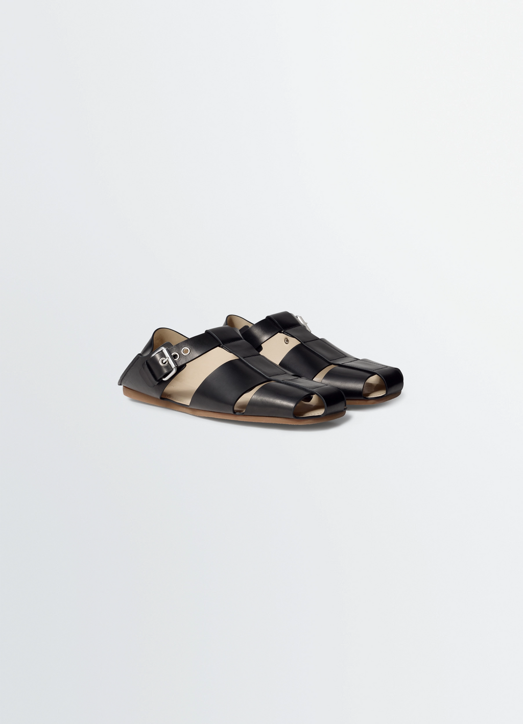 Fisherman-sandalen zum einschlupfen aus leder