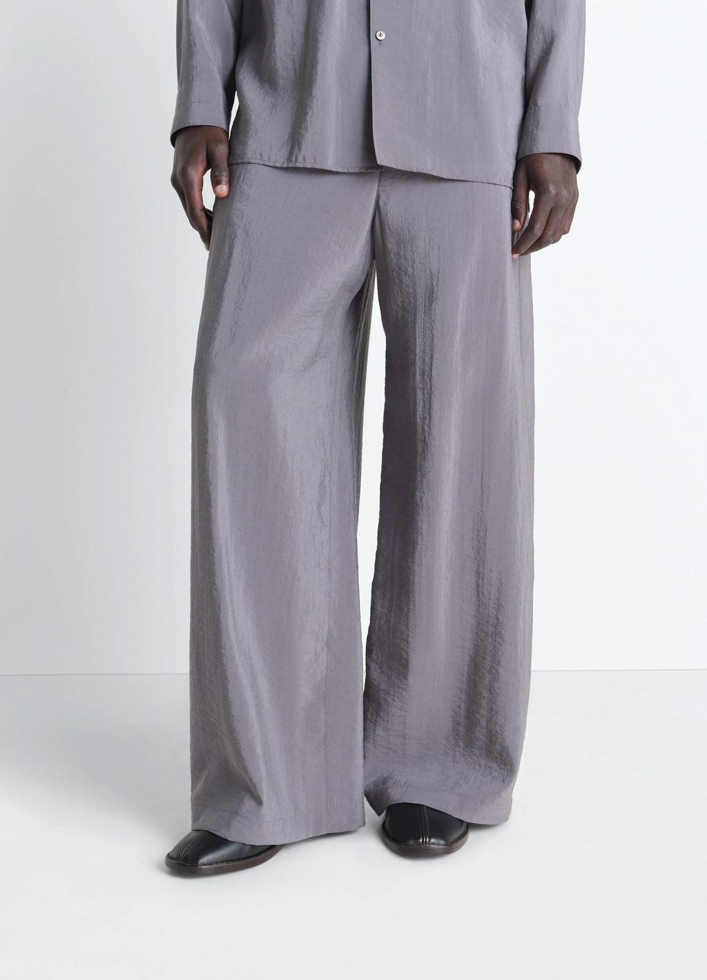 Mocassins crêpe pipped en cuir