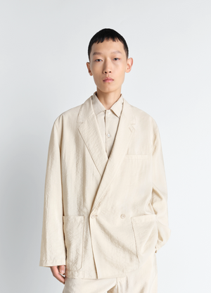 ドライシルクのソフトダブルブレストジャケット