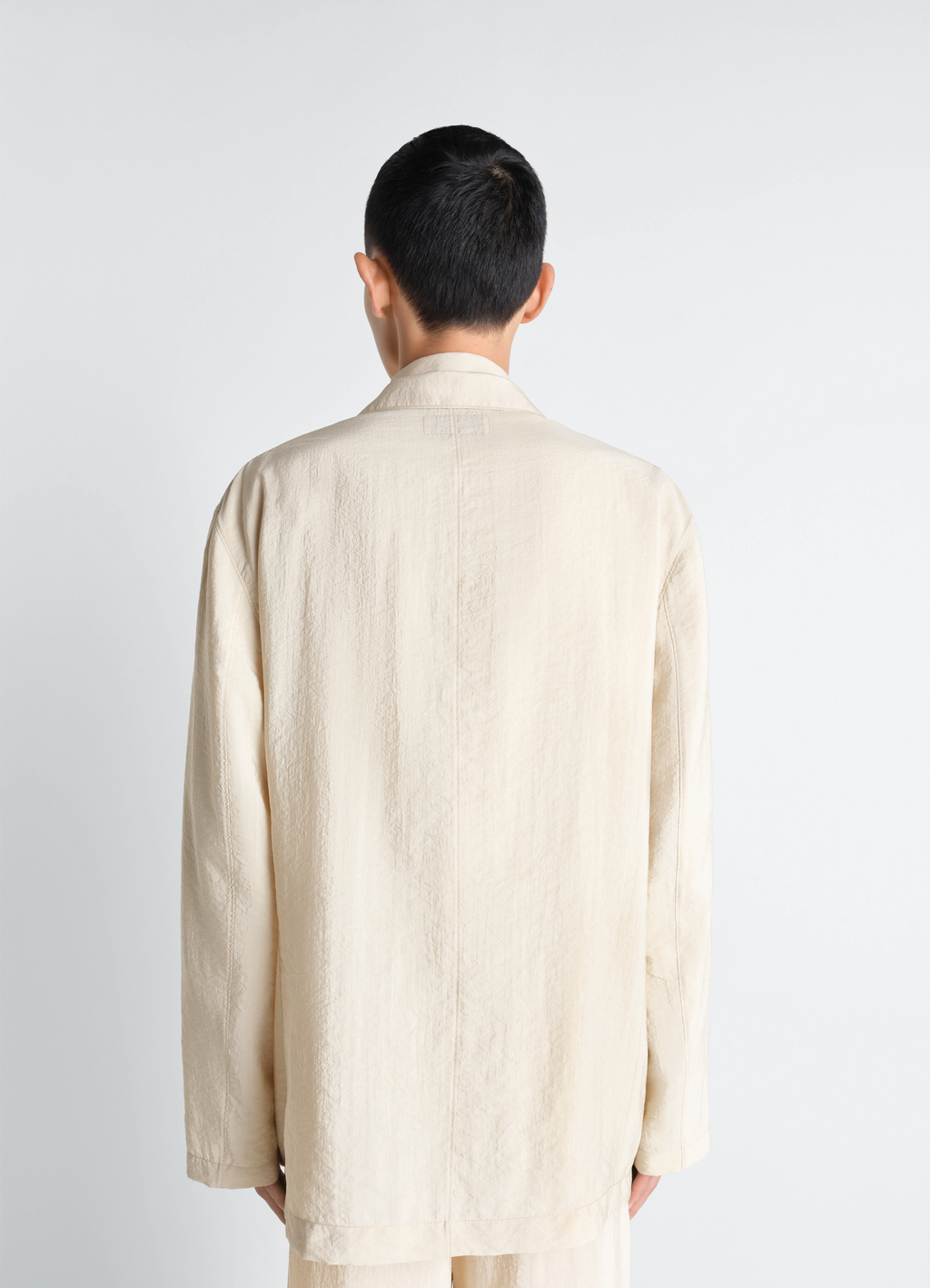 ドライシルクのソフトダブルブレストジャケット