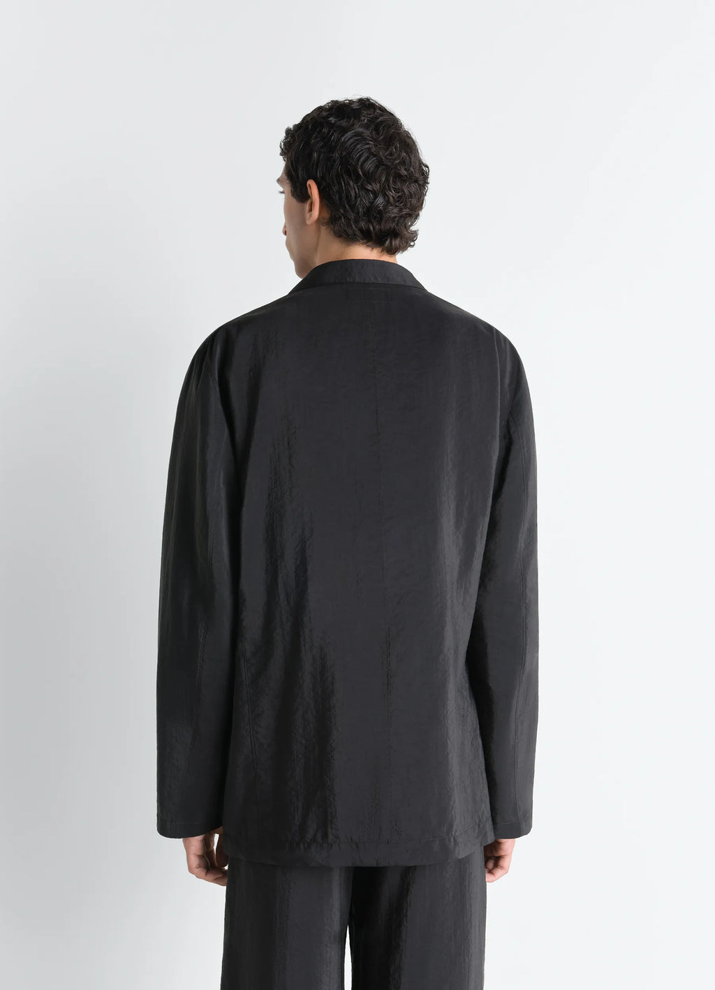 Soft double breasted jacket in dry silk