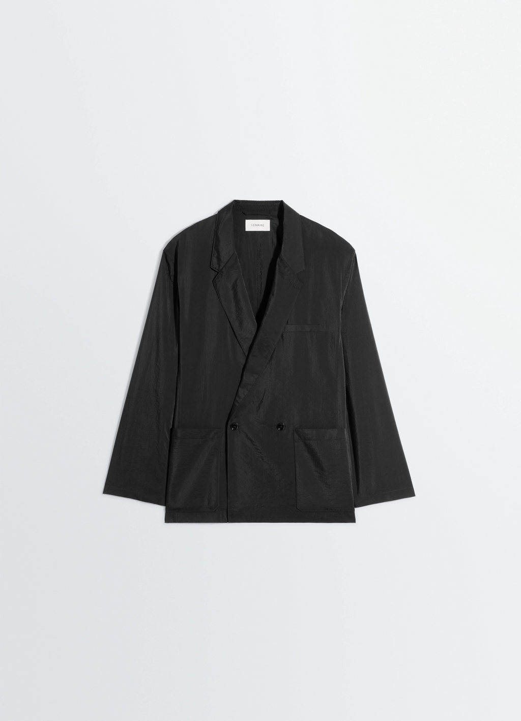 Soft double breasted jacket in dry silk