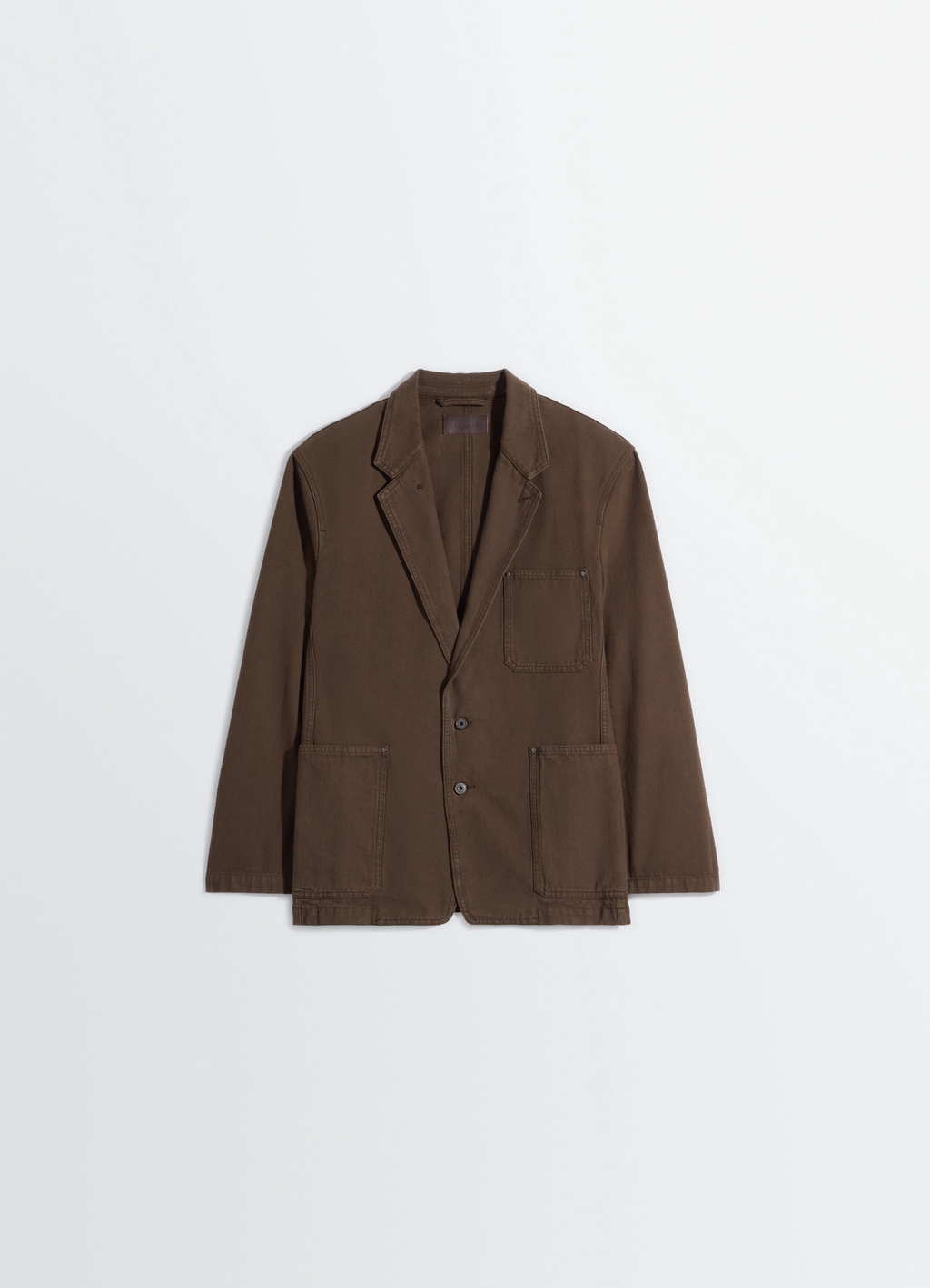 Single breasted tailored jacket in dyed heavy broken twill