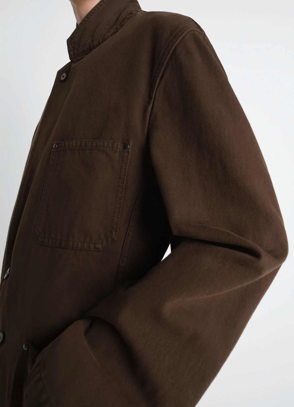 Single breasted tailored jacket in dyed heavy broken twill