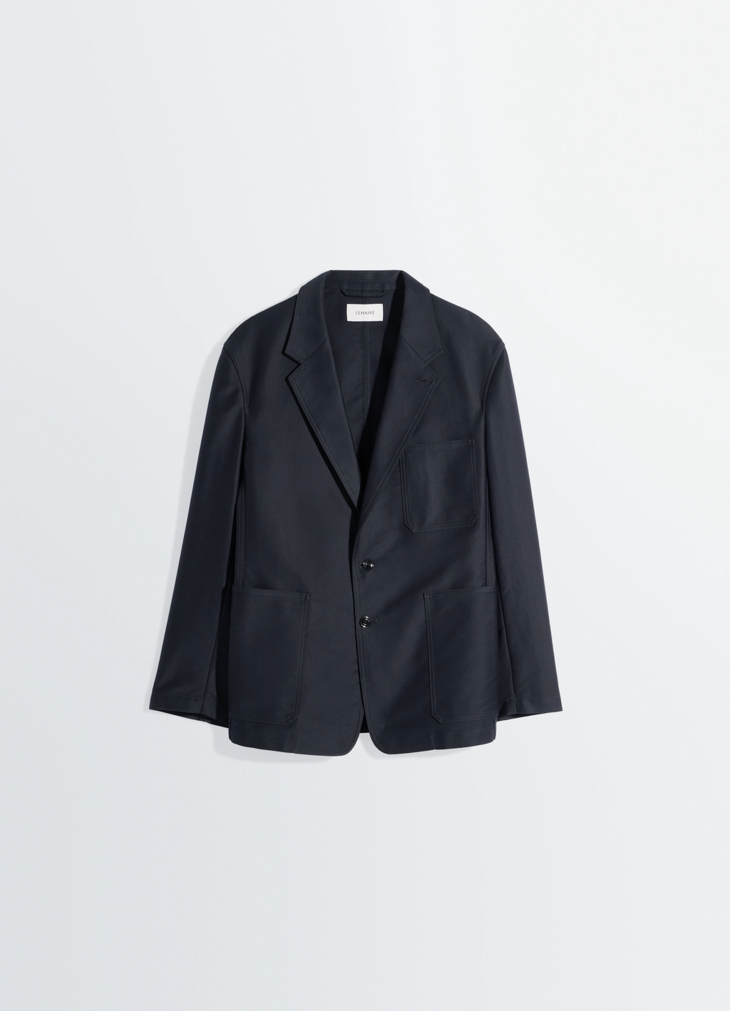 Single breasted workwear jacket in cotton satin