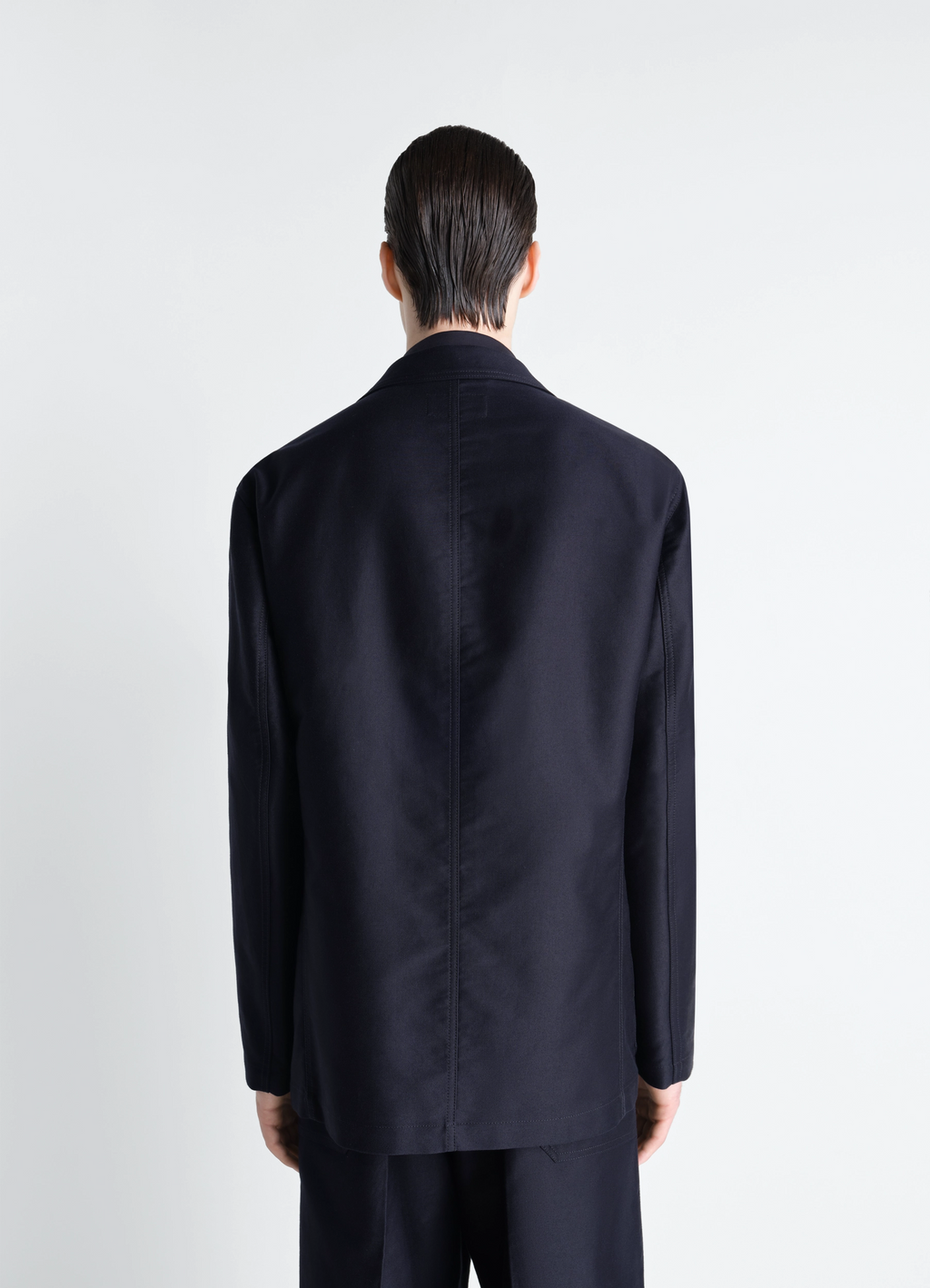 Single breasted workwear jacket in cotton satin