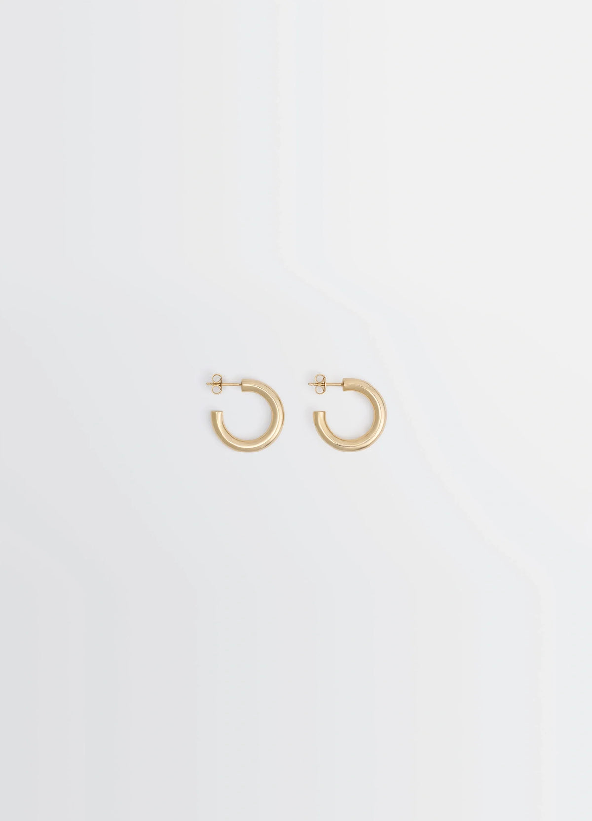 Classic Hoops S in recycled gold-plated silver, product shot, front view small hoop earrings