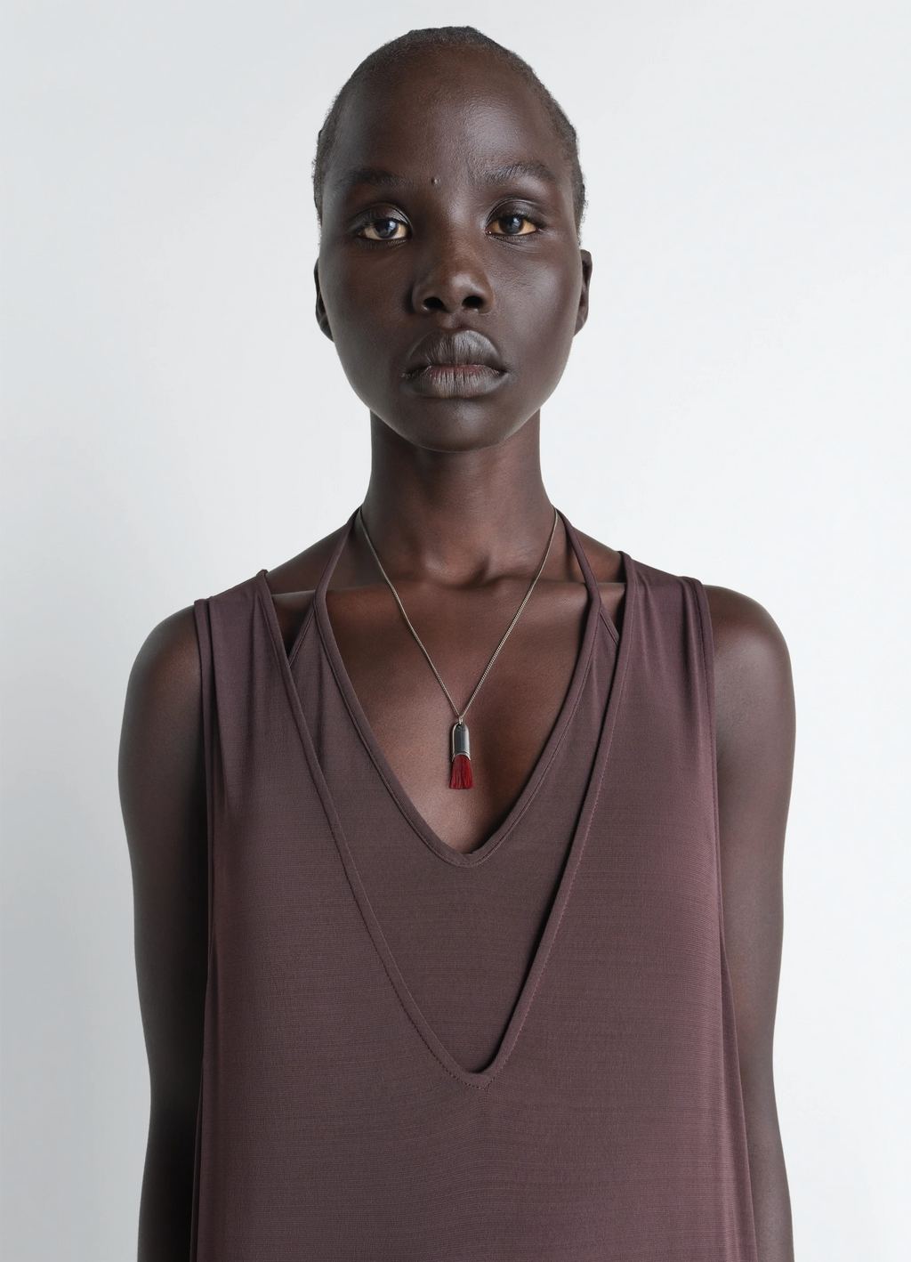 NANO BRUSH NECKLACE IN BRASS AND HORSEHAIR