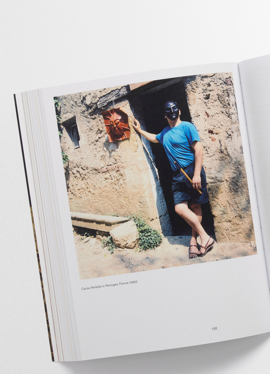 Carlos peñafiel book in molded leather, top perspective view full spread layout