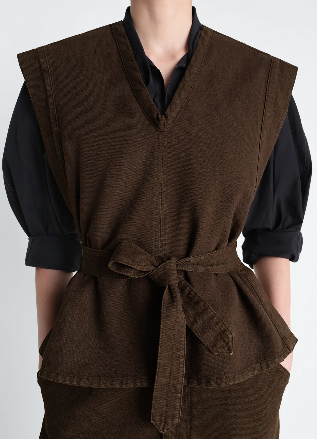 Chasuble in dyed broken twill