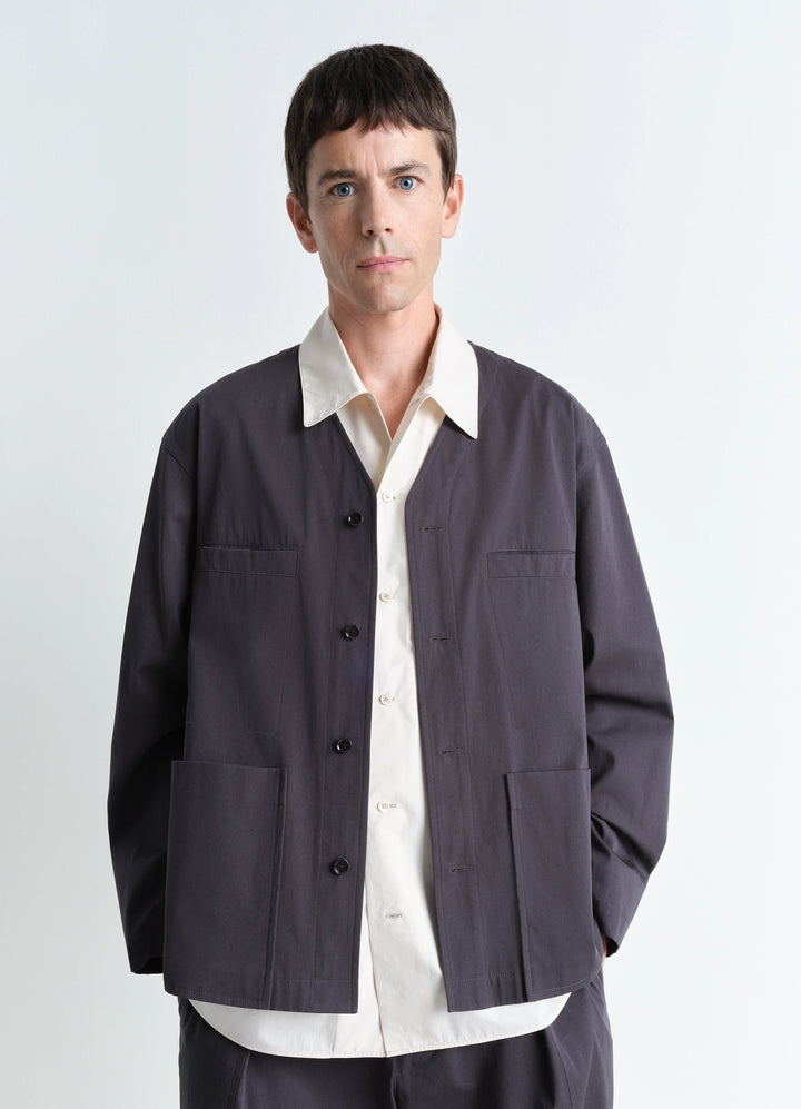 COLLARLESS OVERSHIRT