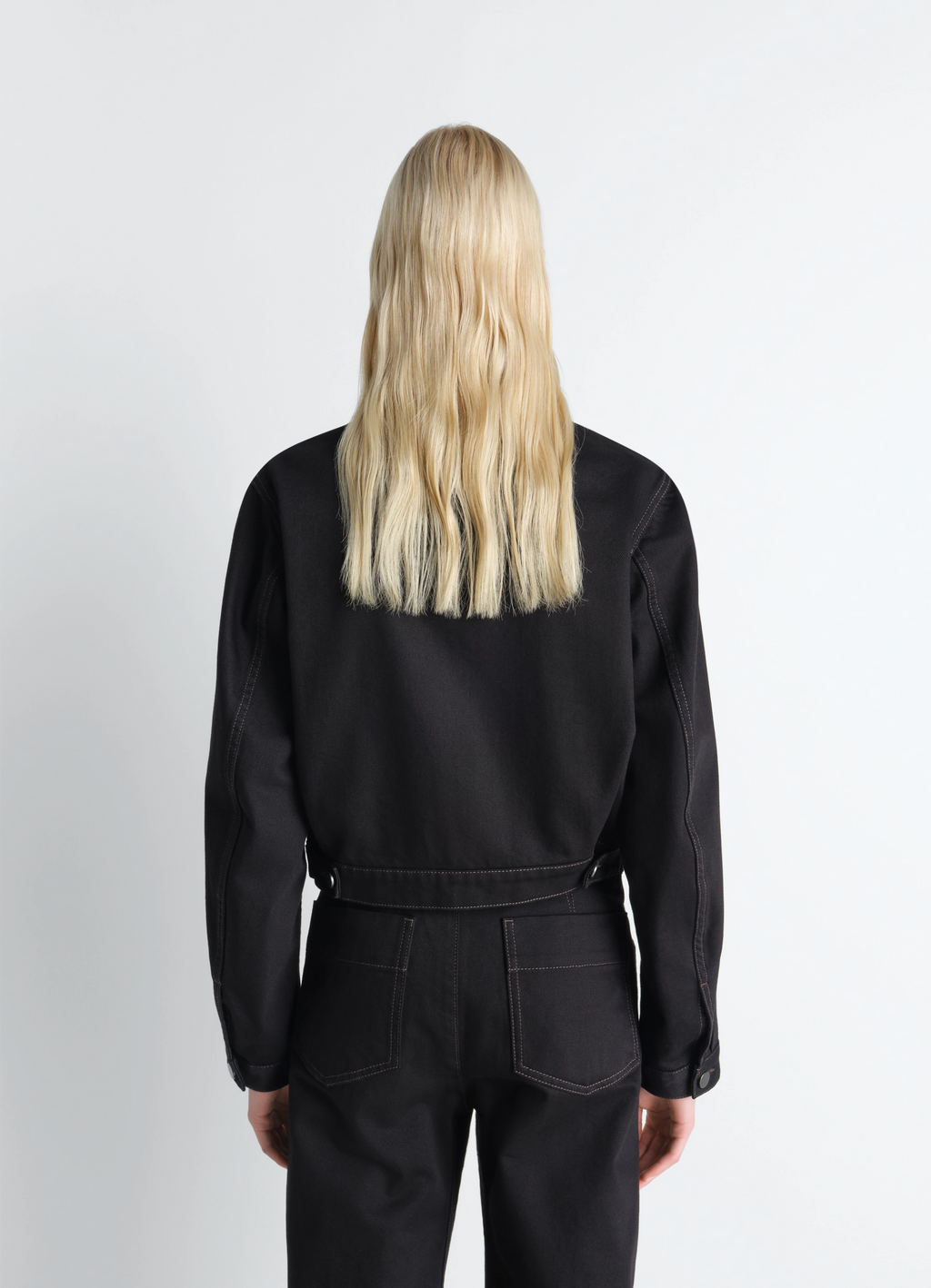 Cropped blouson in denim