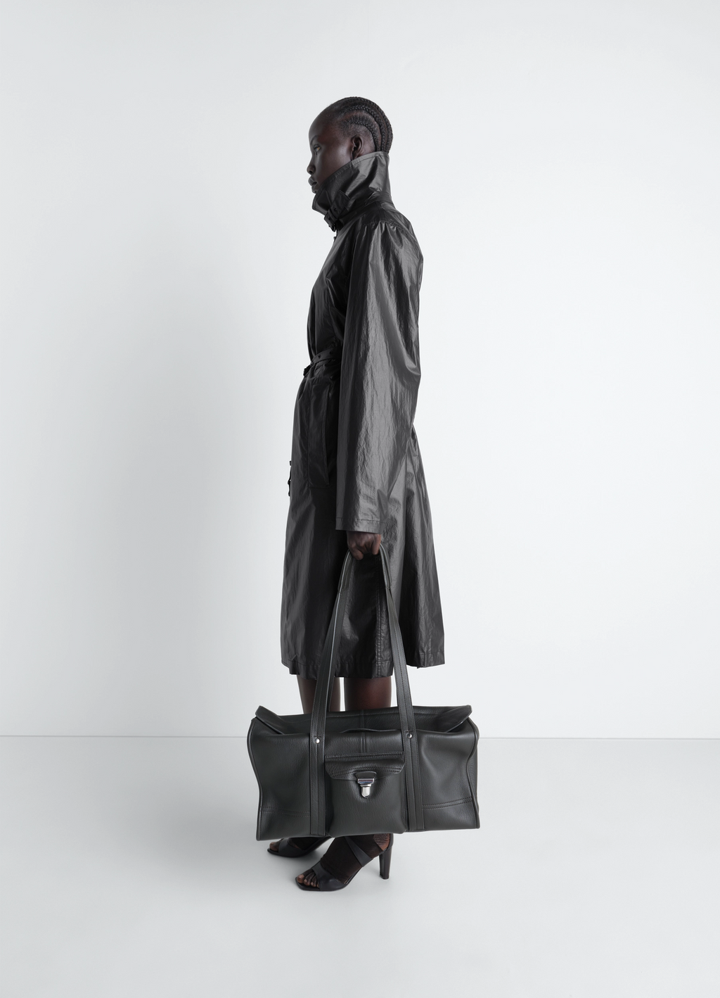 Leichter wrap-mantel aus leicht beschichteter baumwolle