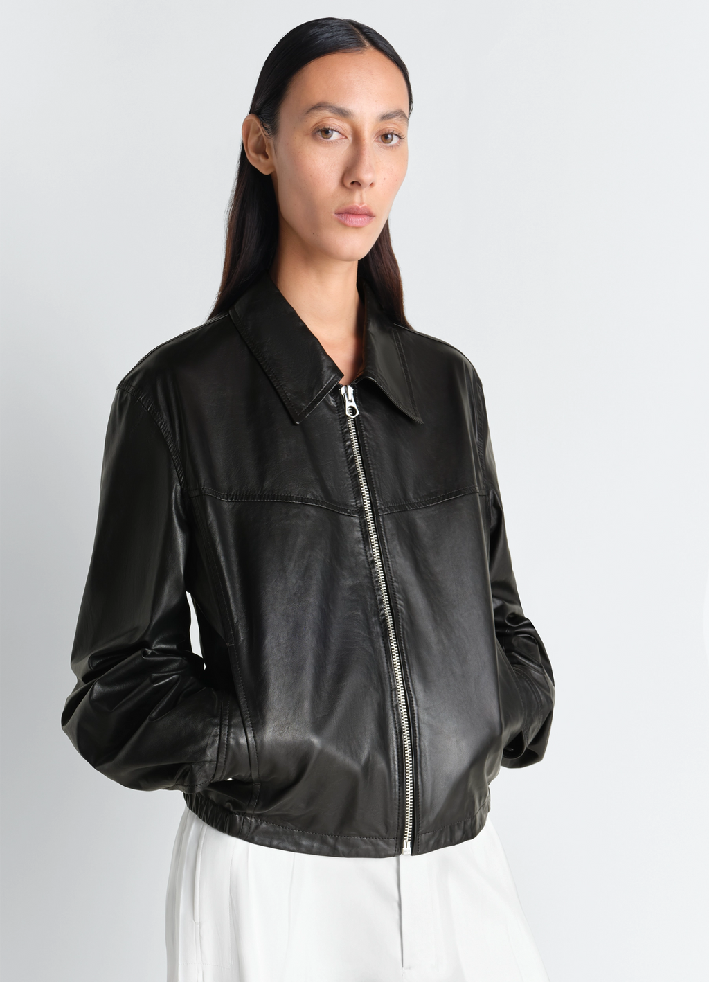 Biker blouson in leather