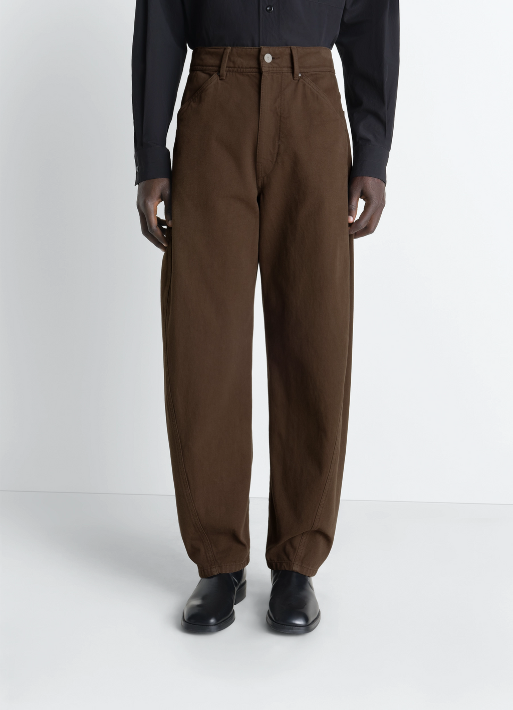 Twisted workwear pants in dyed heavy broken twill