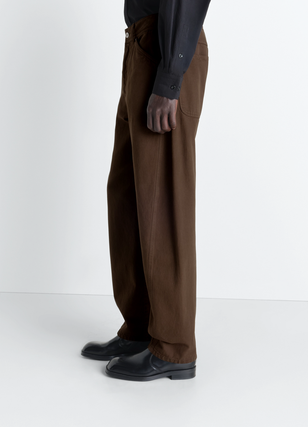 Twisted workwear pants in dyed heavy broken twill