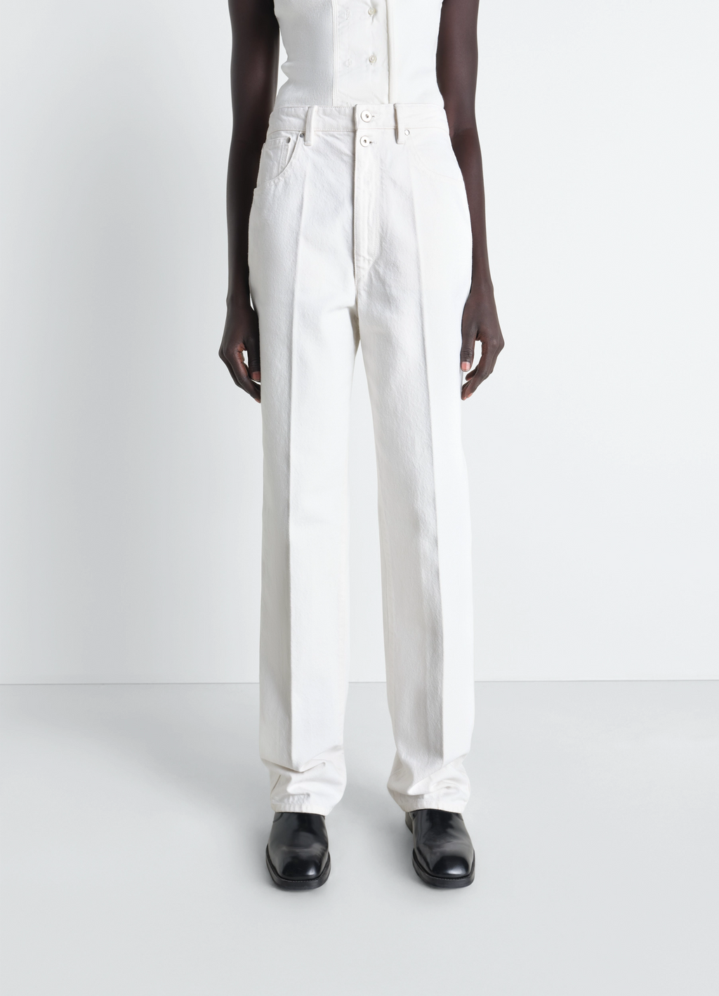 하이웨이스트 스트레이트 데님 팬츠