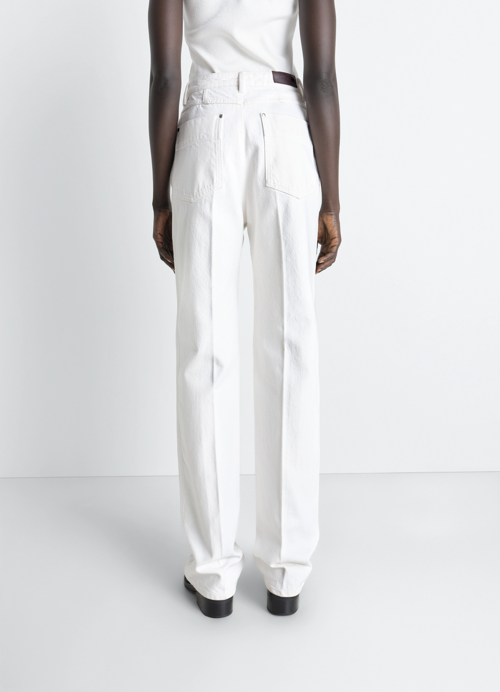 하이웨이스트 스트레이트 데님 팬츠