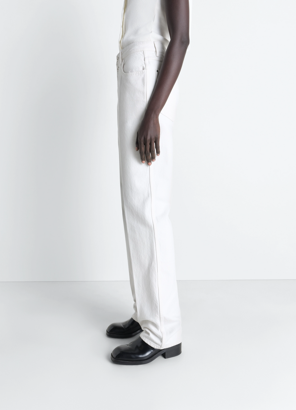 하이웨이스트 스트레이트 데님 팬츠