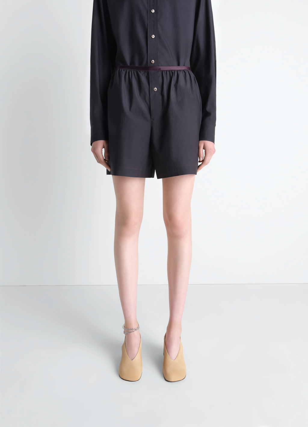 Boxer shorts in washed cotton silk