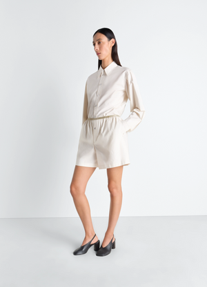 Short boxer en coton et soie lavé